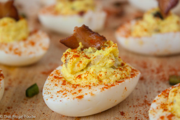 Candied Bacon and Jalapeño Deviled Eggs