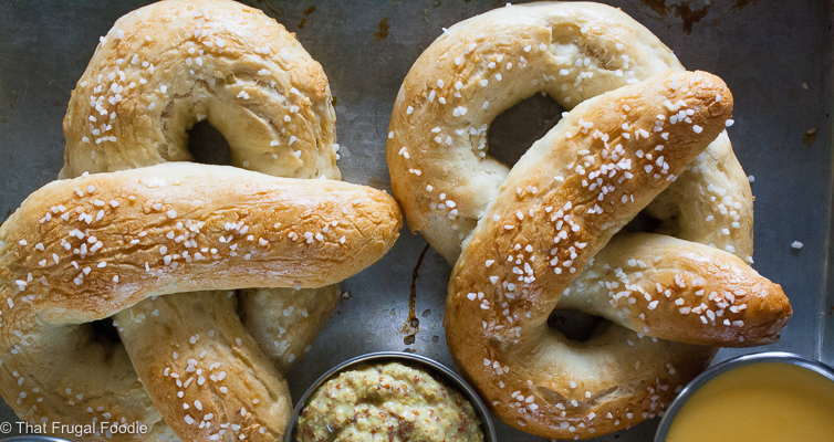 Homemade Soft Pretzels with Cheese Sauce