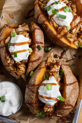 Pulled Pork Stuffed Sweet Potatoes